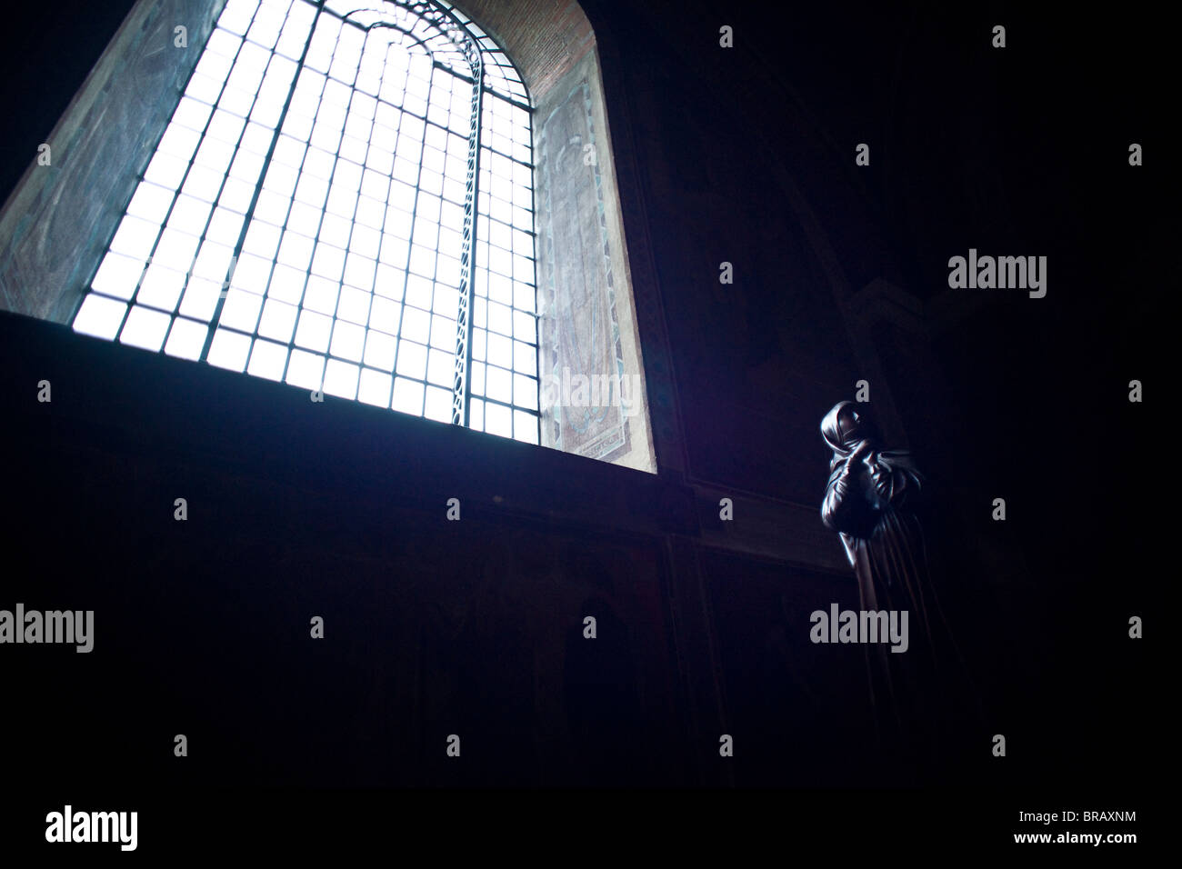 Sculpture in window at St Jude on the Hill, Hampstead Stock Photo Alamy