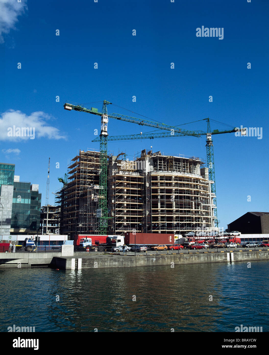 Waterfront Building Under Construction Stock Photo