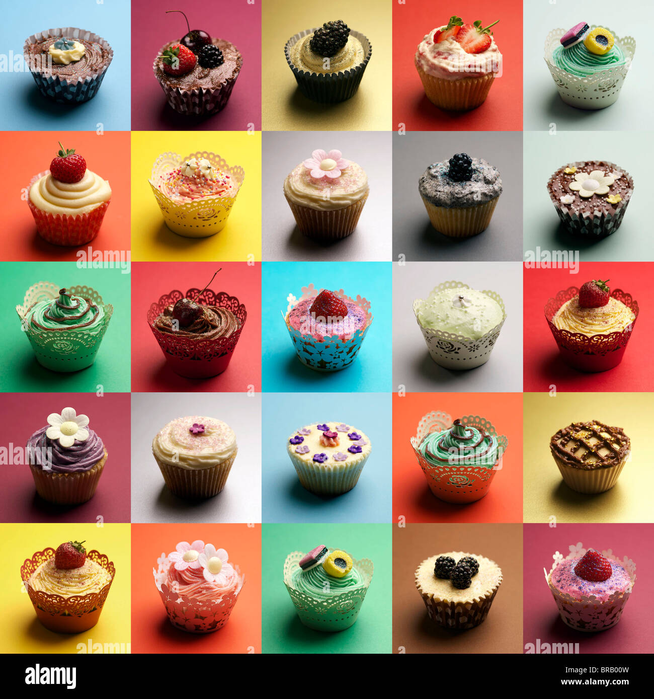 25 Cupcakes Stock Photo