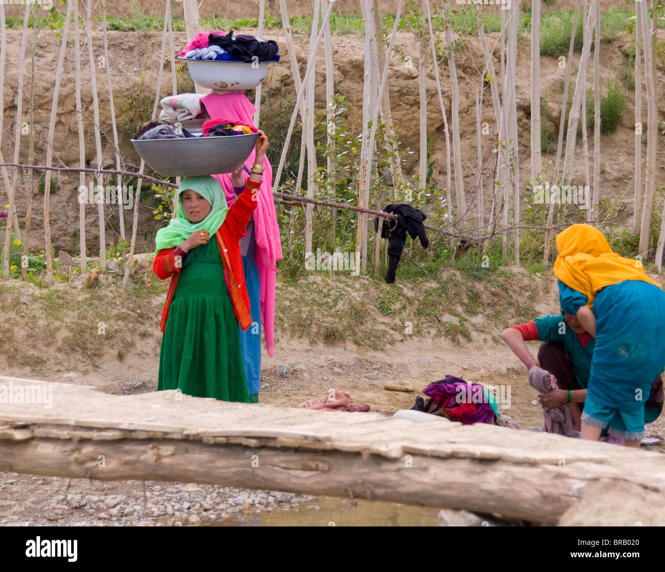 Women washing clothes in Bamiyan Afghanistan Stock Photo Alamy