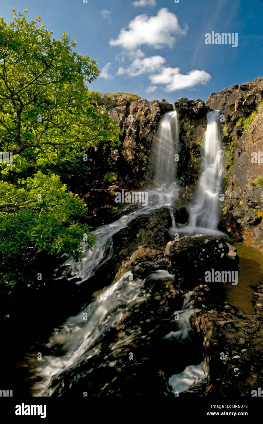 Waterfall near Ulva on the Isle of Mull Inner Hebrides Argyll and Bute, Scotland.  SCO 6686 Stock Photo