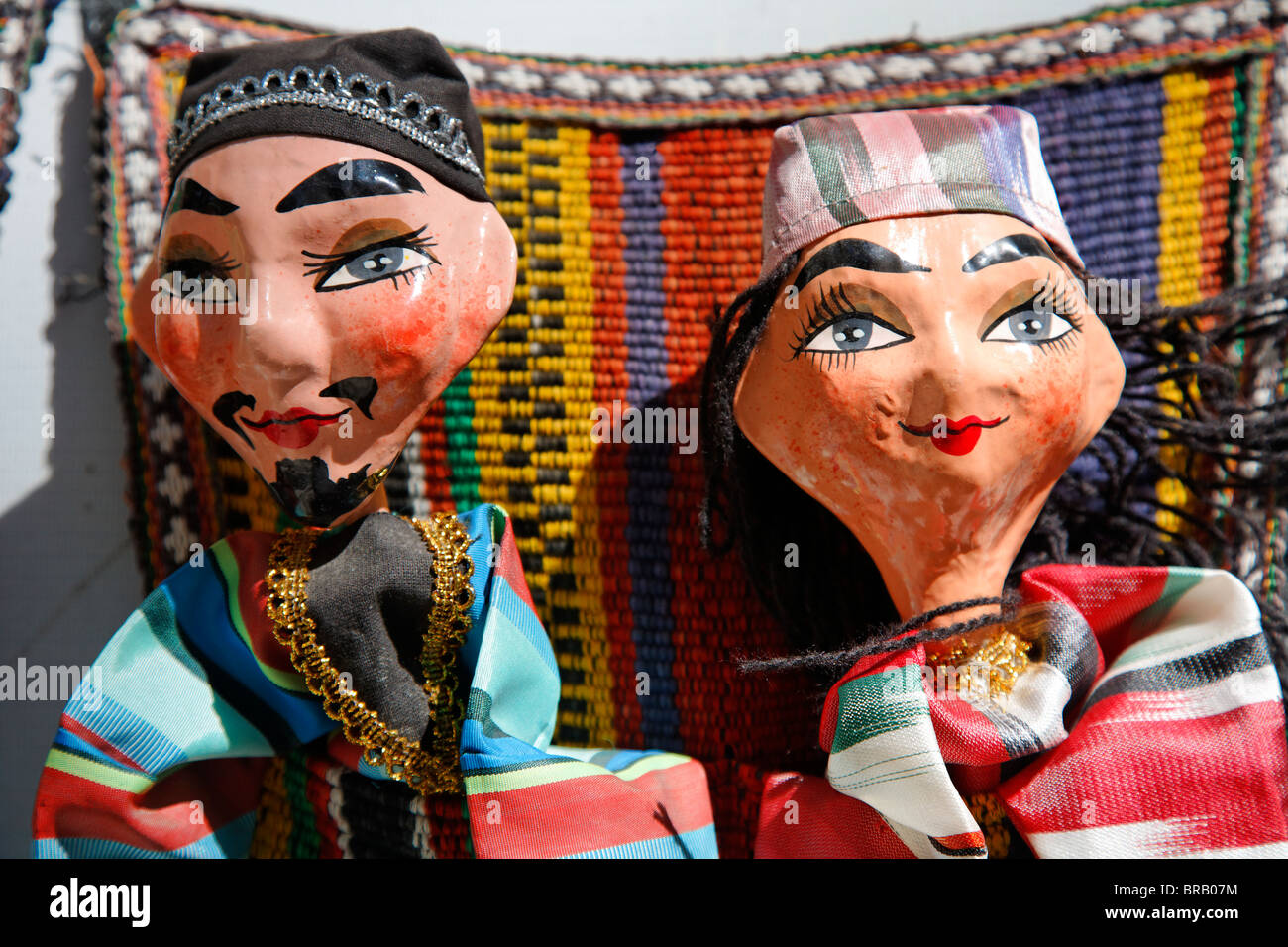 Souvenir puppets for sale, Bukhara, Uzbekistan Stock Photo