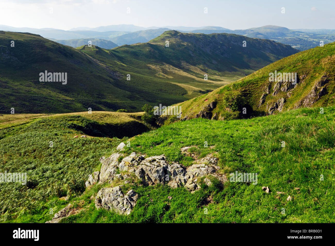 Steel Knotts and the Fusedale valley near Ullswater in the Lake District National Park, Cumbria. Stock Photo