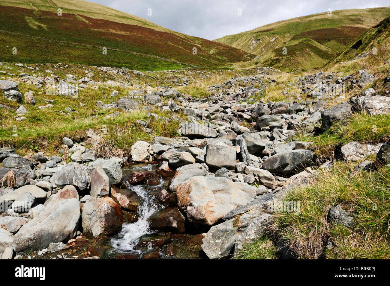 Carlingill Beck and Carlingill valley near Sedbergh in the Howgill Fells, Yorkshire Dales National Park, Cumbria, England. Stock Photo