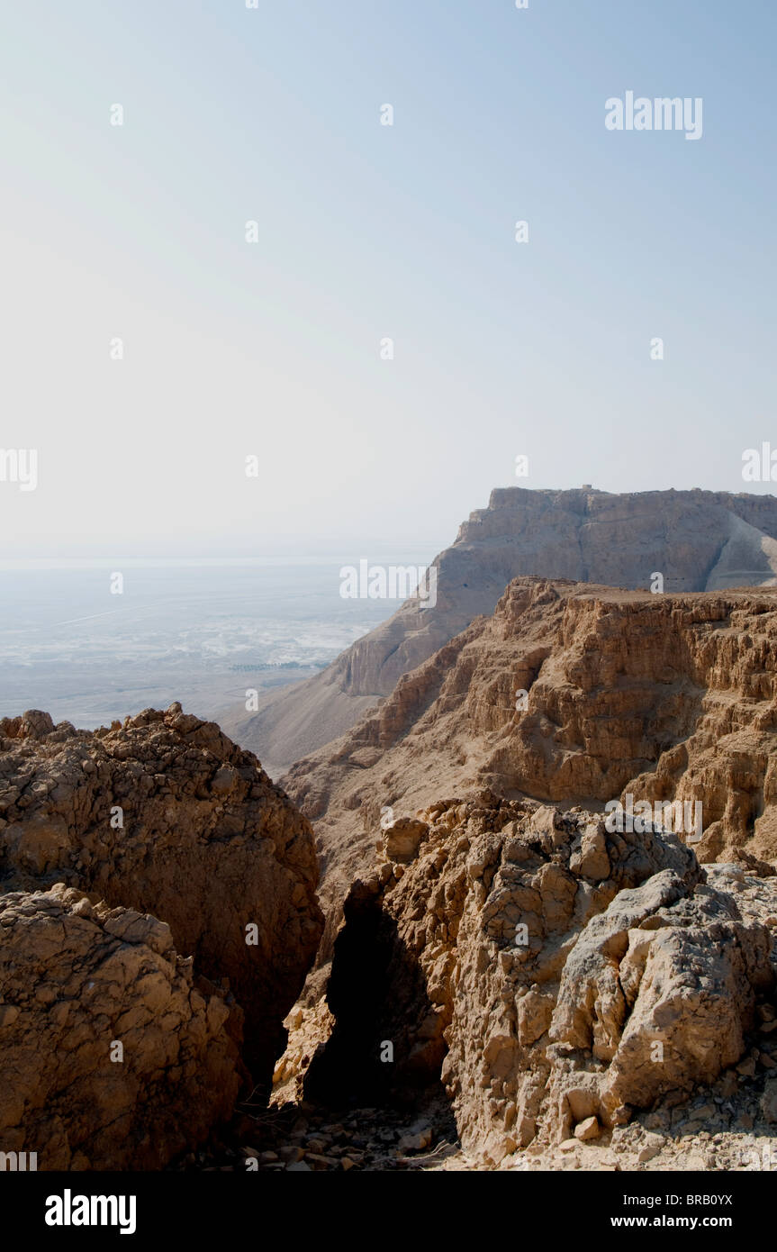 Masada view towards the Dead Sea Stock Photo