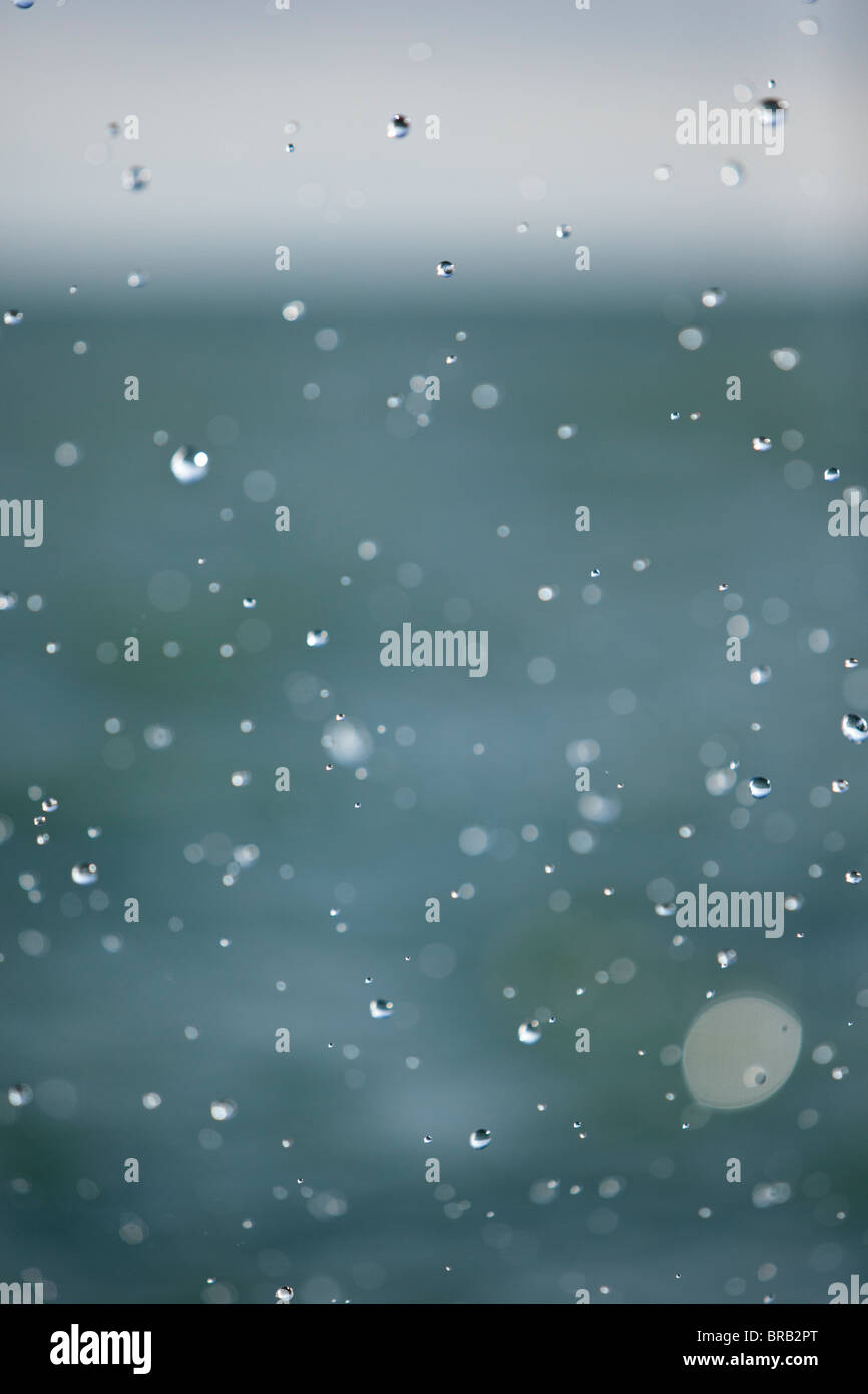 Frozen water droplets and water splashing Stock Photo
