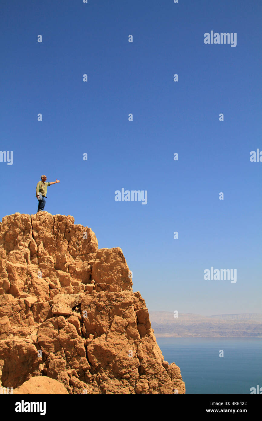 Israel, a view of the Dead Sea from Ein Gedi Stock Photo