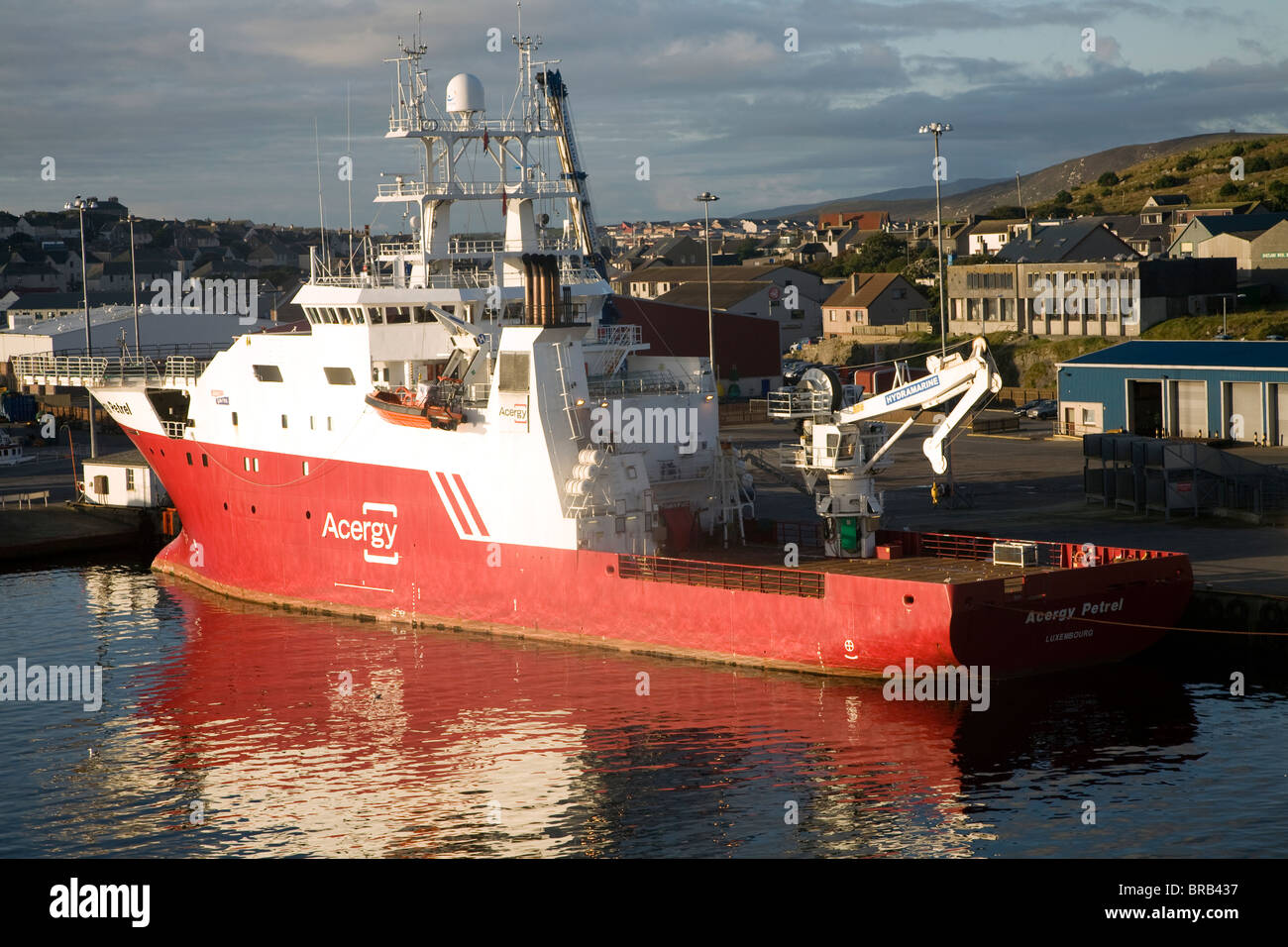 Acergy Petrel support ship, Lerwick, Shetland Islands, Scotland Stock Photo