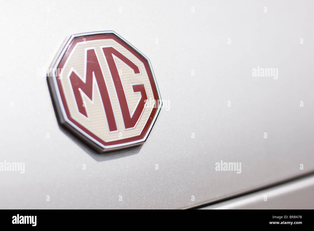MG Car Badge on MGF Stock Photo