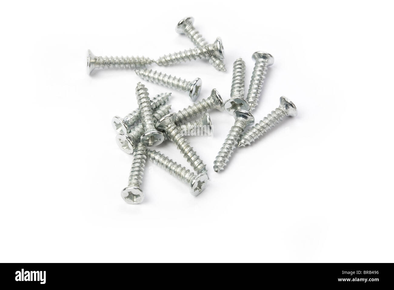 screws with white background close up shot Stock Photo