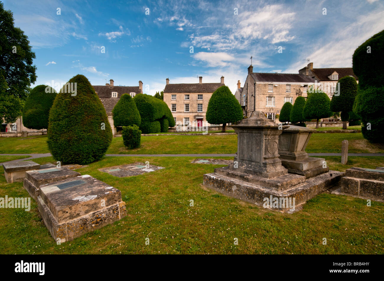 St Mary's Churchyard, Painswick, Gloucestershire, Cotswolds, UK Stock