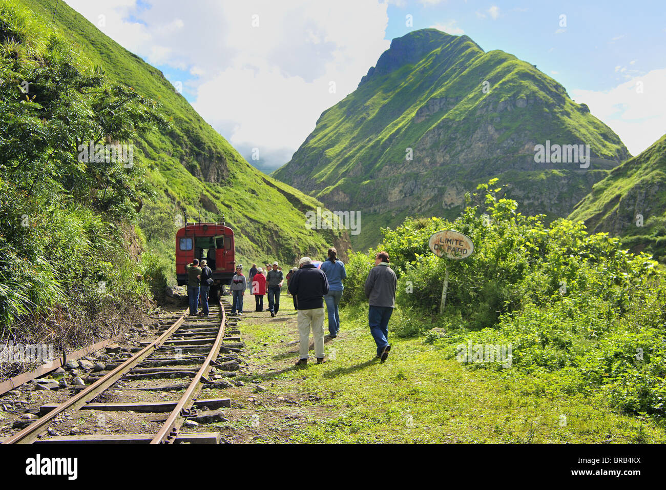 Scenery on Devils Nose rail journey, Alausi to Sibambe, Ecuador Stock Photo