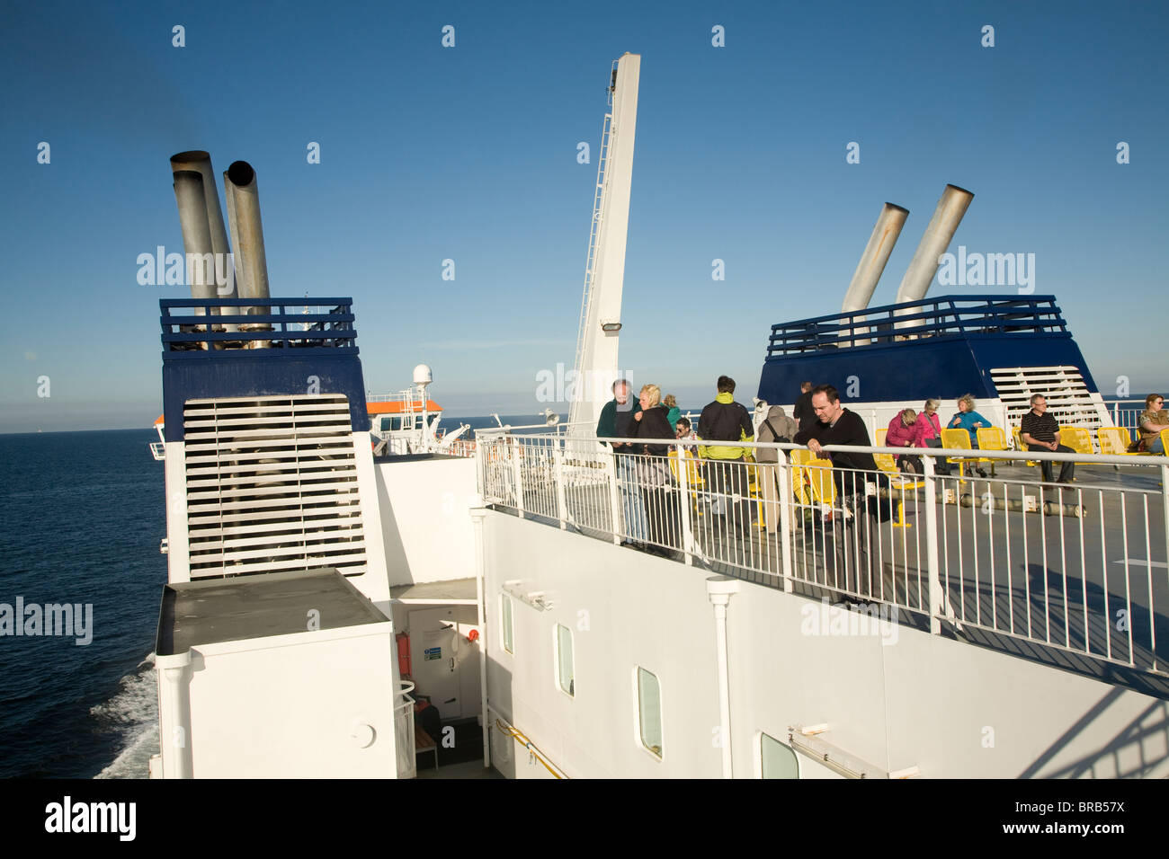 Passengers on deck Northlink ferry Stock Photo