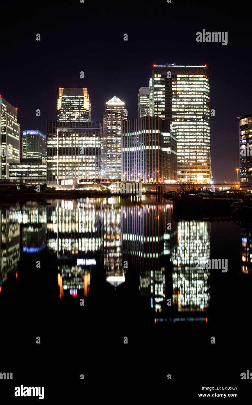 Canary Wharf by night, London, UK Stock Photo - Alamy
