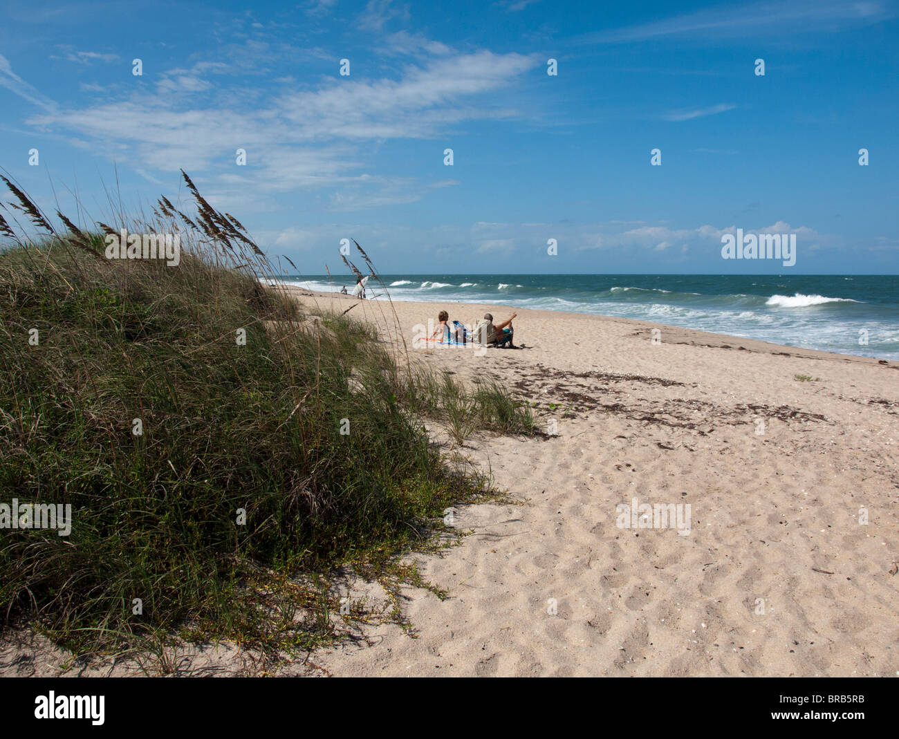 Sebastian Inlet State Park runs from the Atlantic Ocean to the Indian River Lagoon on the East coast of Florida Stock Photo