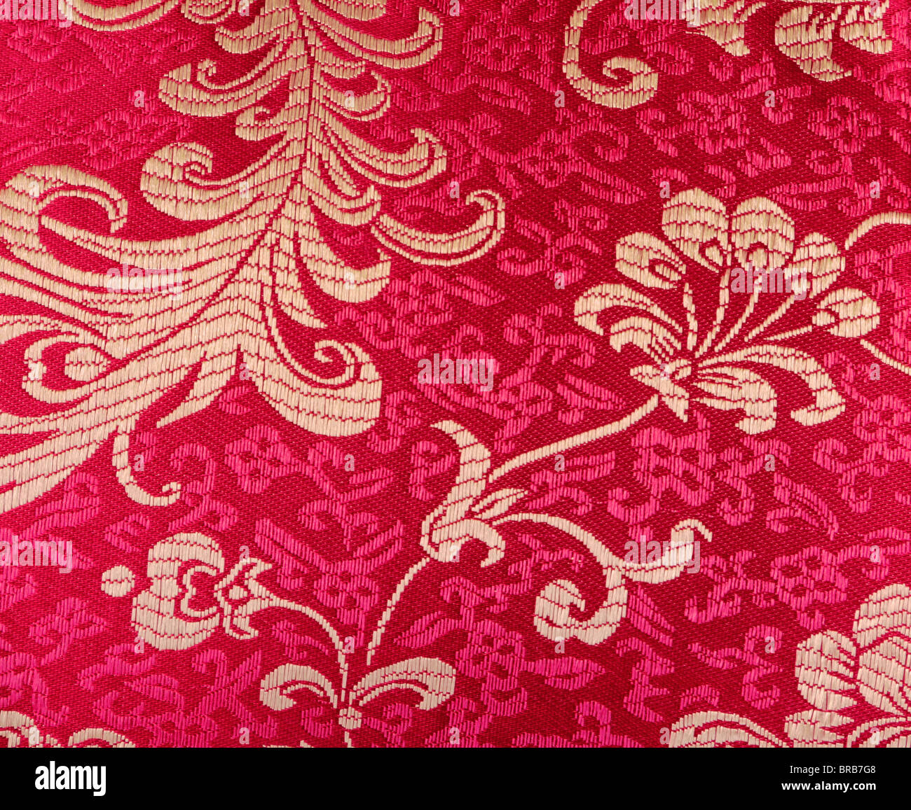 Traditional Chinese silk fabric with floral design Stock Photo
