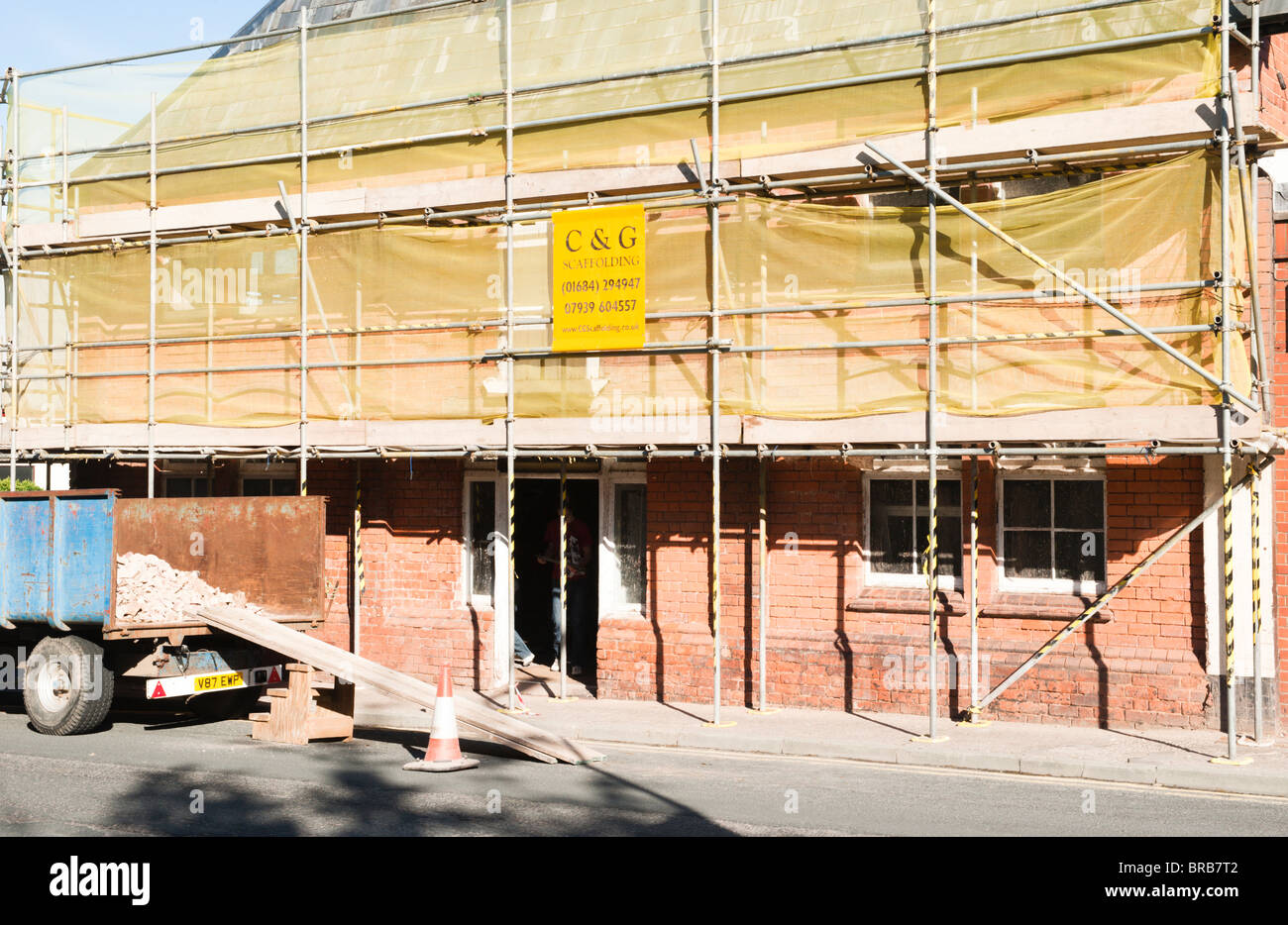 Ledbury street scene and building site Stock Photo Alamy