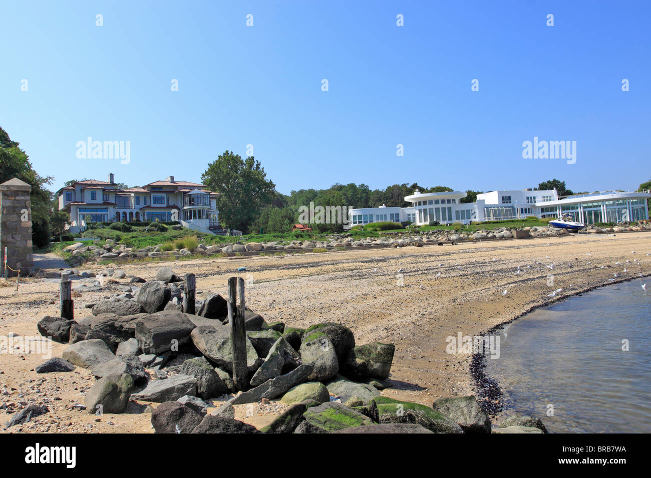 Mansions on the north shore of Long Island Sands Point NY Stock Photo 
