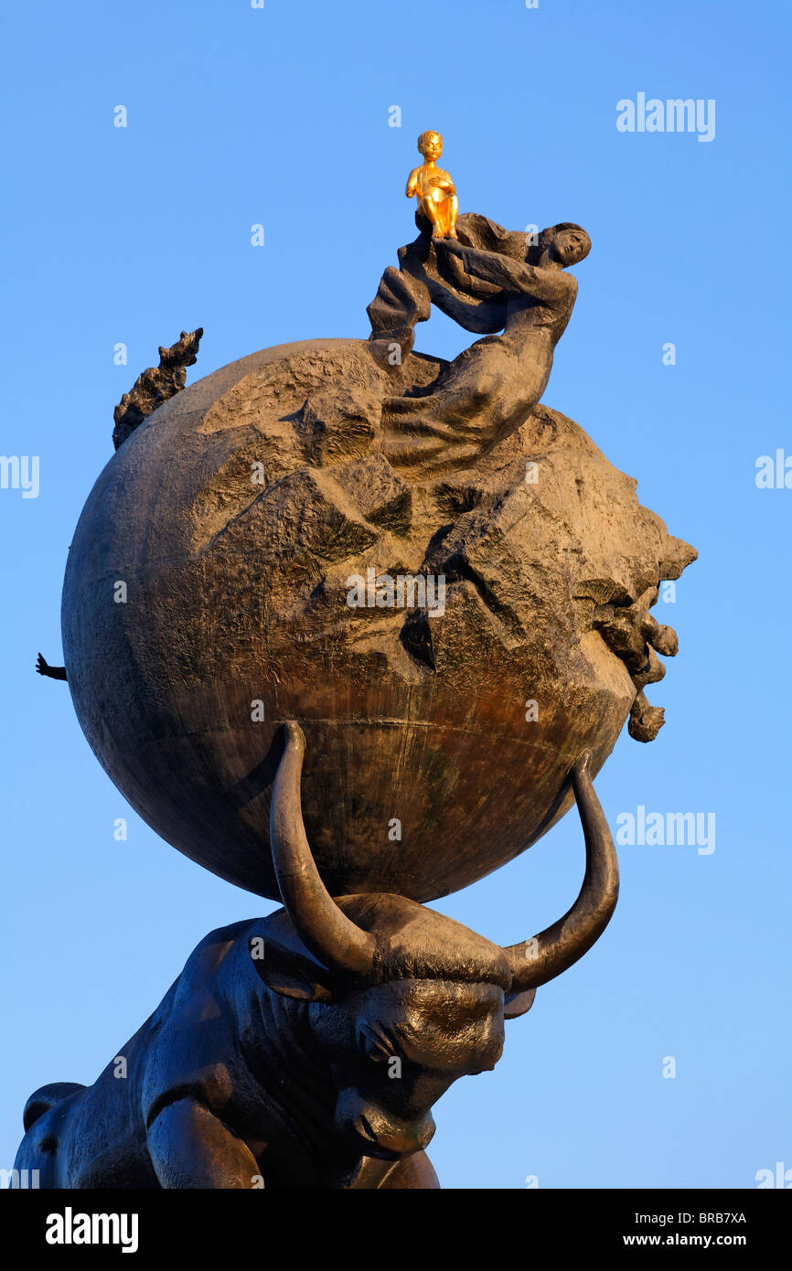 Turkmenistan Ashgabat the Earthquake memorial statue Stock Photo