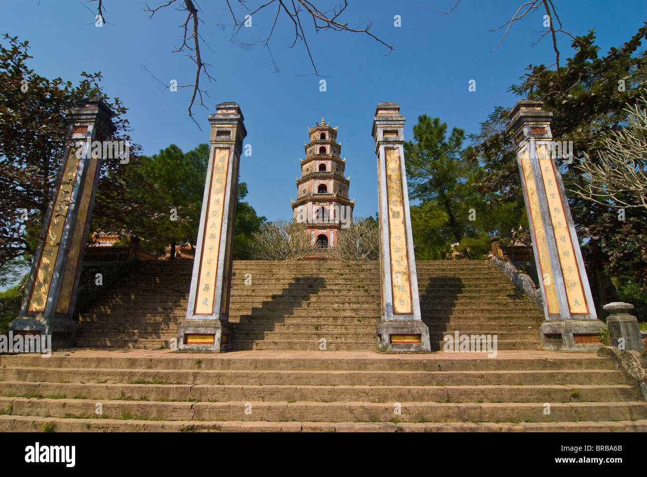 Thien Mu Pagoda, UNESCO World Heritage Site, Hue Vietnam, Indochina, Southeast Asia, Asia Stock Photo