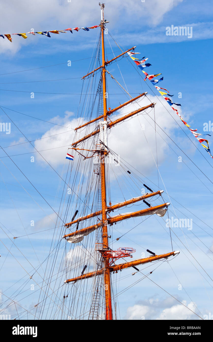 Mast of a tall ship Stock Photo