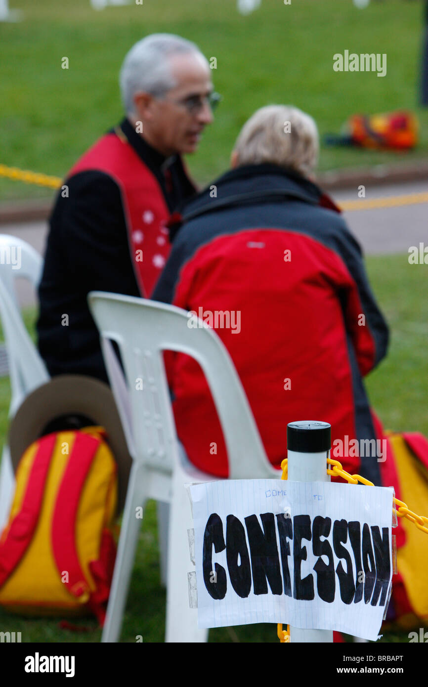 The sacrament of reconciliation, World Youth Day, Sydney, New South Wales, Australia Stock Photo