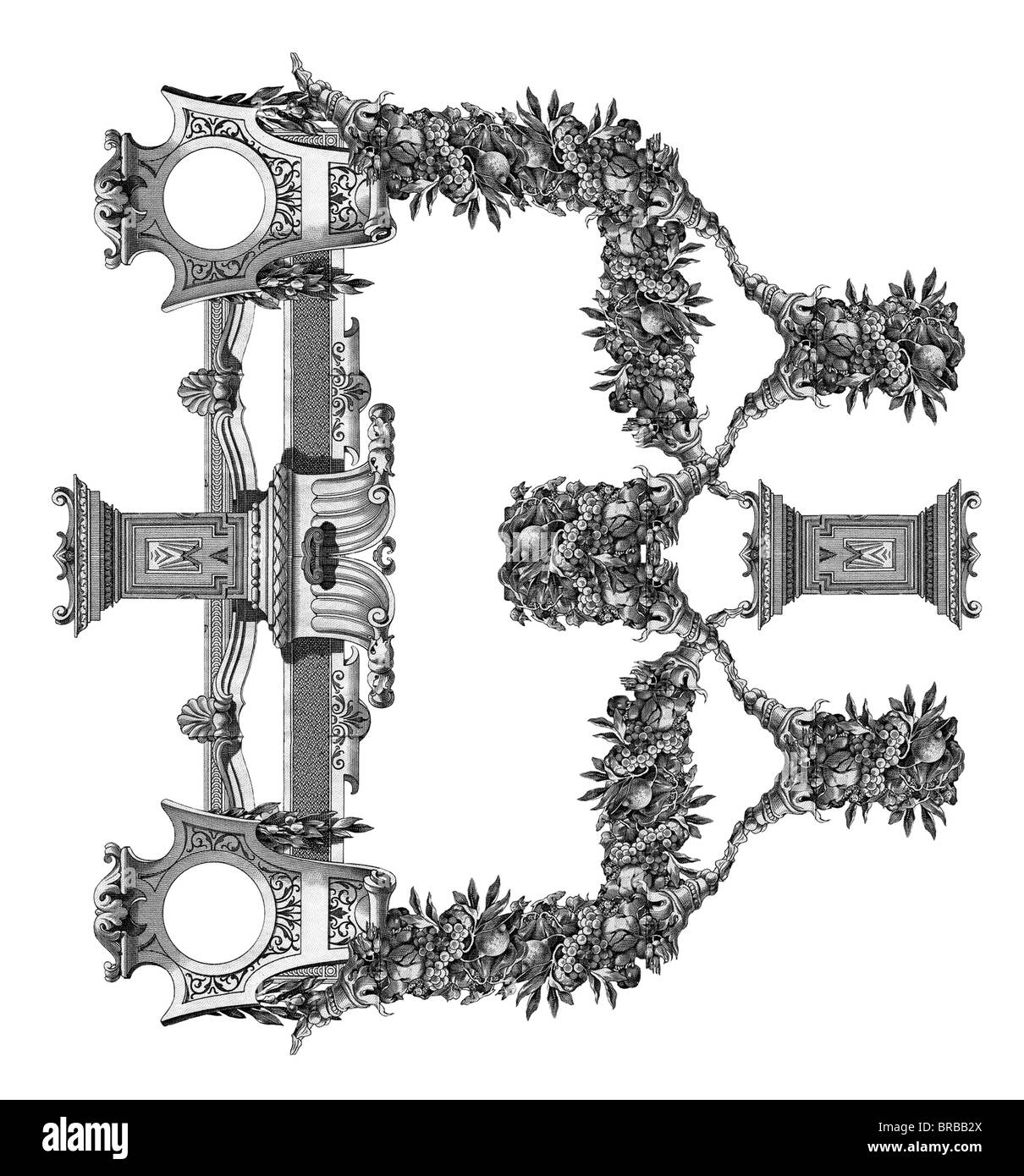 Luxuriously illustrated old capital letter D Stock Photo - Alamy