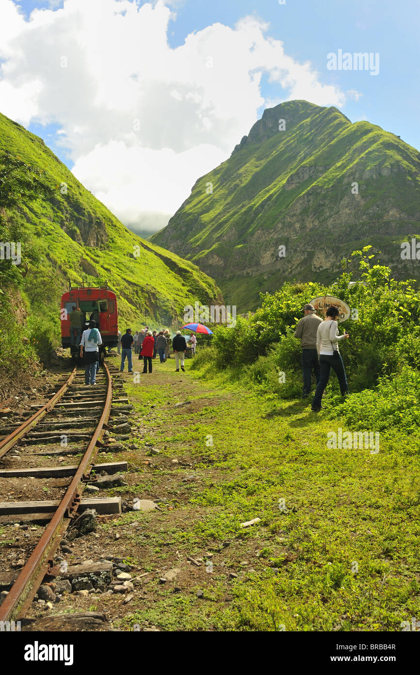 Devils Nose rail journey, Alausi to Sibambe, Ecuador Stock Photo
