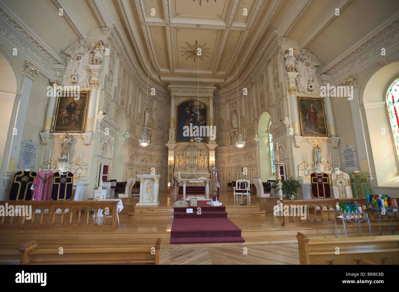 The Church of Notre-Dame-de-Bonsecours de L'Islet-sur-Mer, Quebec, Canada Stock Photo