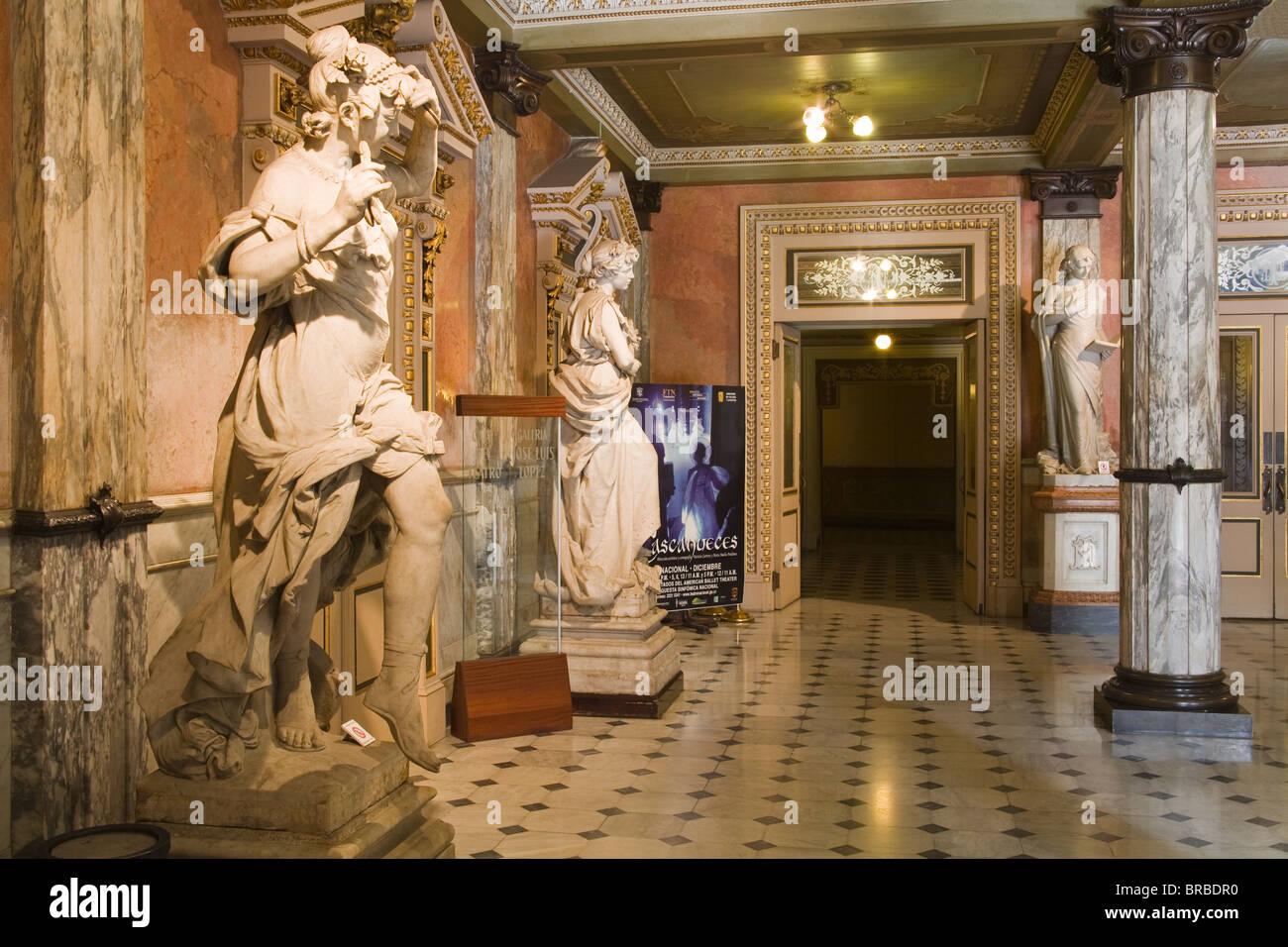 Lobby at The National Theater in San Jose, Costa Rica, Central America Stock Photo