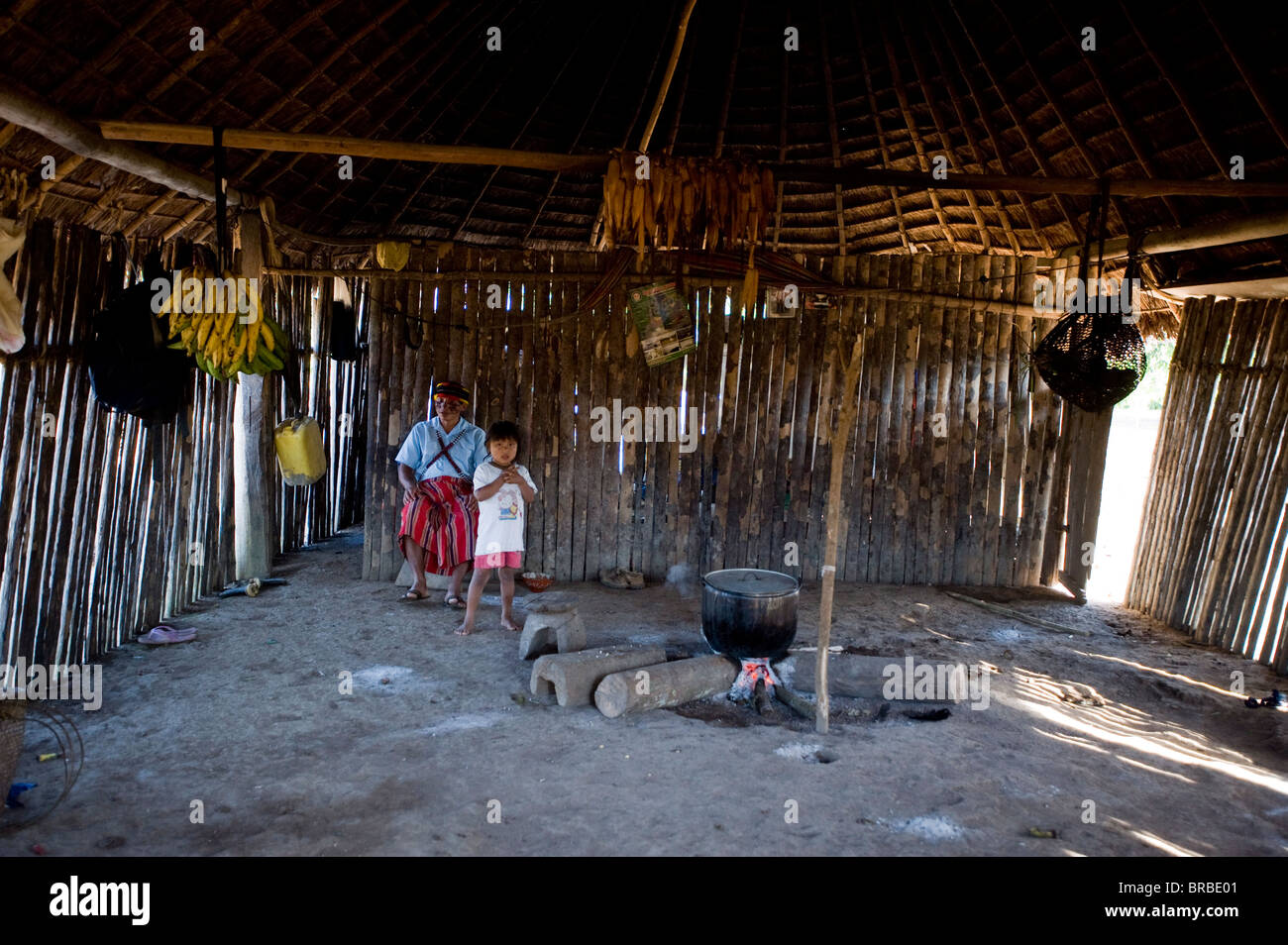 A typical Achuar house, Amazon, Ecuador Stock Photo