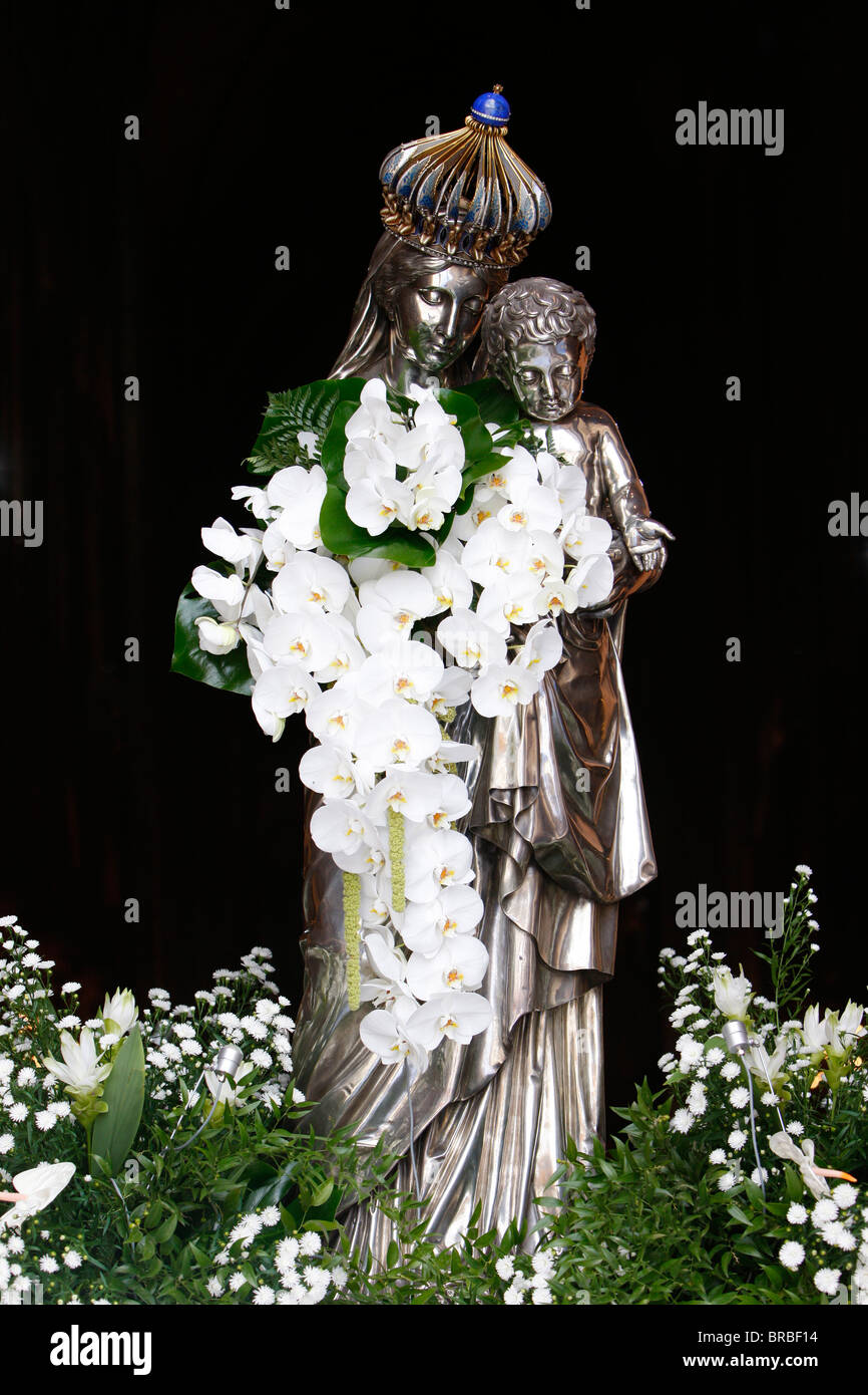 The Charles X Virgin by Jean-Baptiste Gaspard Odiot in Notre Dame cathedral, Paris, France Stock Photo