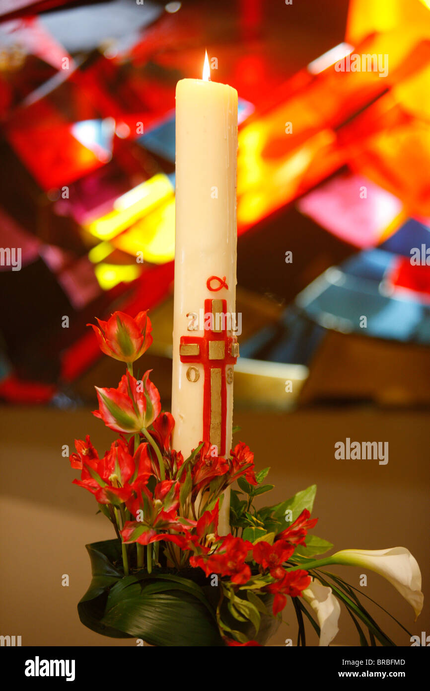Easter candle, Le Chesnay, Yvelines, France Stock Photo