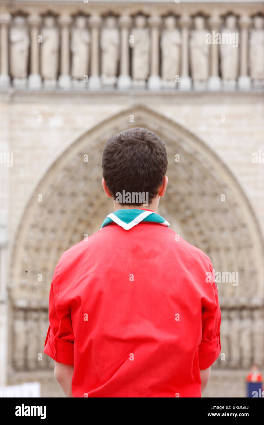 Boy scout, Paris, France Stock Photo