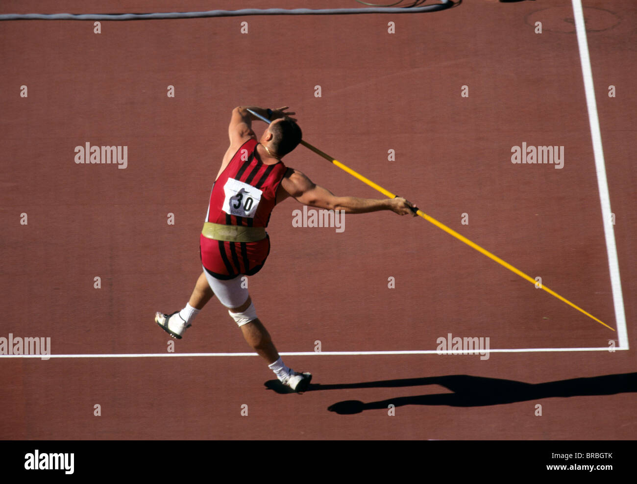 Man preparing to throw a javelin Stock Photo Alamy