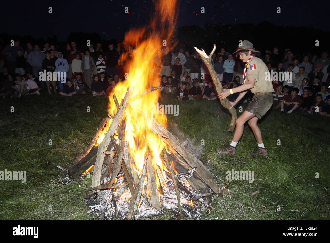 Night vigil, traditionalist Catholic pilgrimage, La Ferte Choisel, Yvelines, France Stock Photo