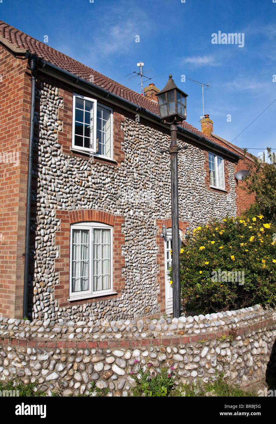 Pebbledash finish to a house in Norfolk Stock Photo