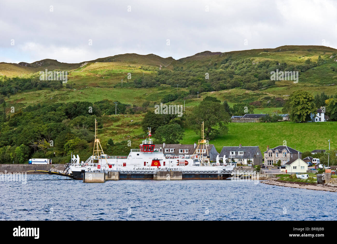 Caledonian MacBrayne car ferry Loch Dunvegan lying at the pier in