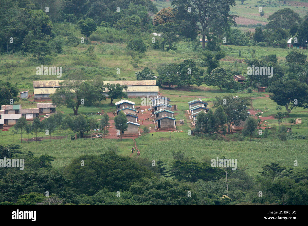 Rural Ugandan boarding school in Mabira Forest on the road between Kampala and Jinja Stock Photo