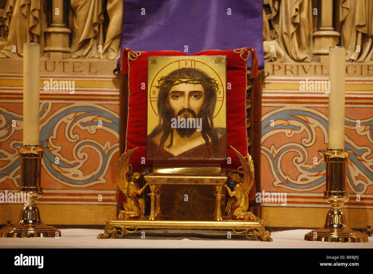 Easter week in Notre Dame Cathedral, Paris, France Stock Photo