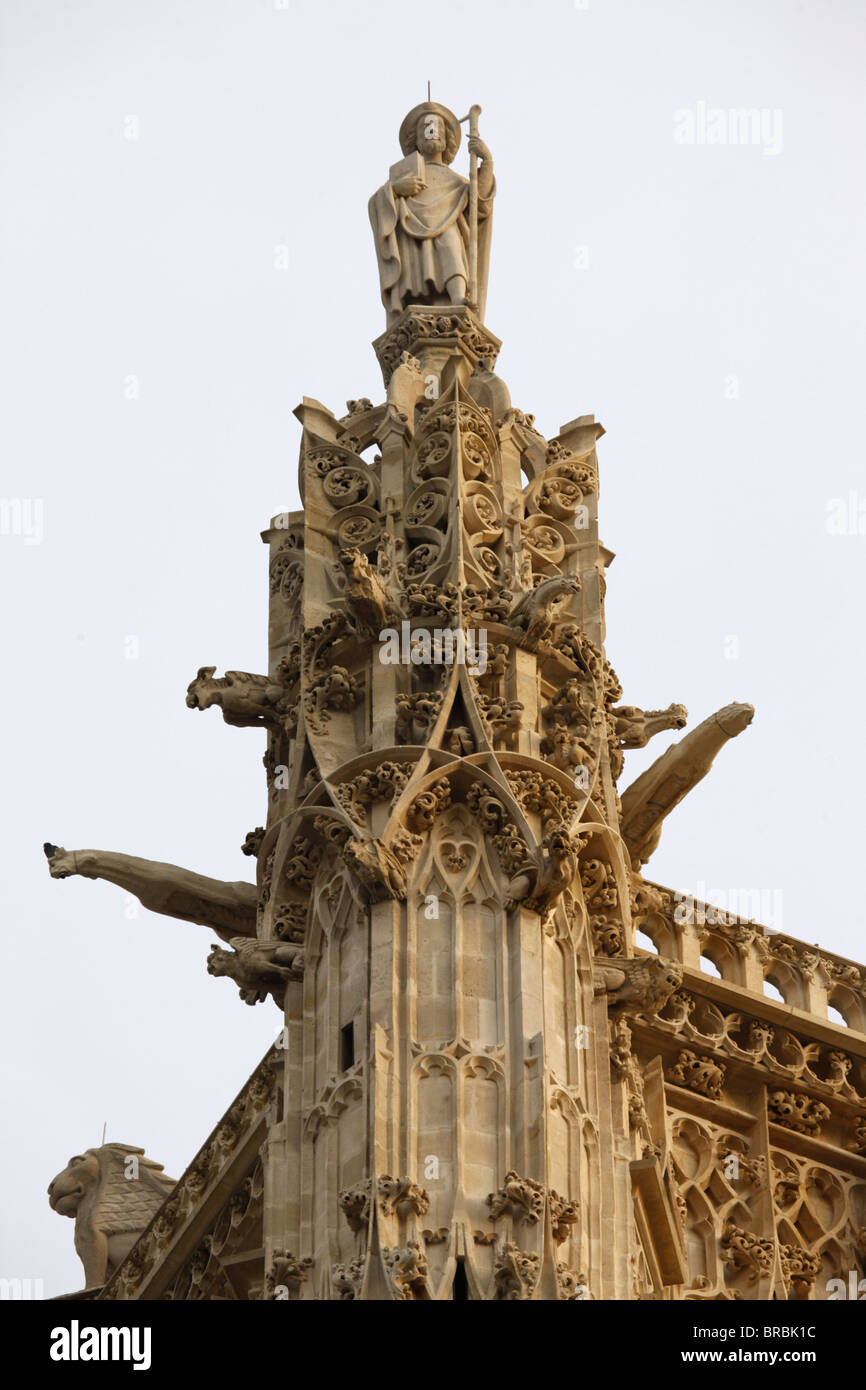 Statue of Saint James on top of the Saint Jacques Tower, Paris, France Stock Photo