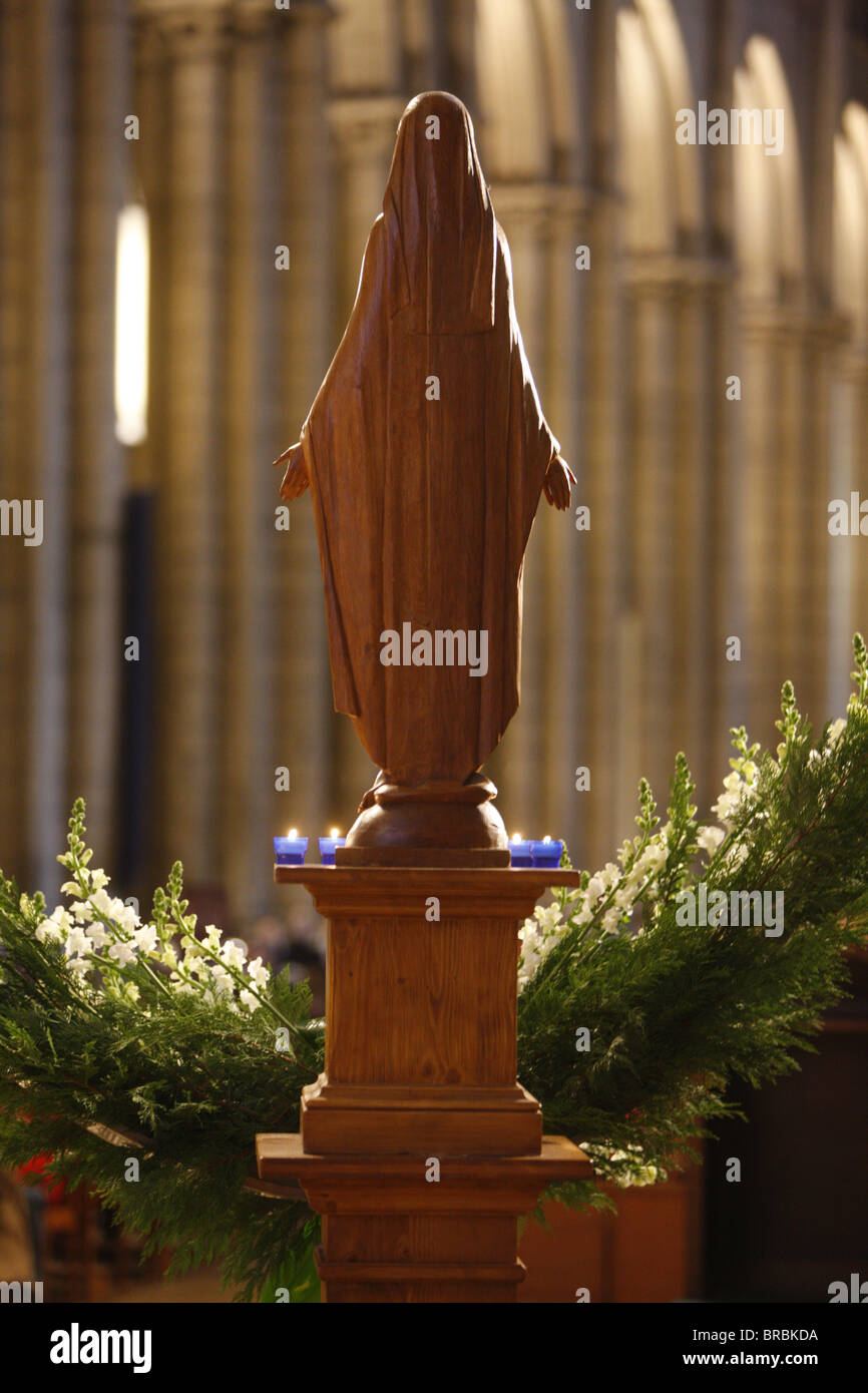 Mary statue in St. John's cathedral, Lyon, Rhone, France Stock Photo