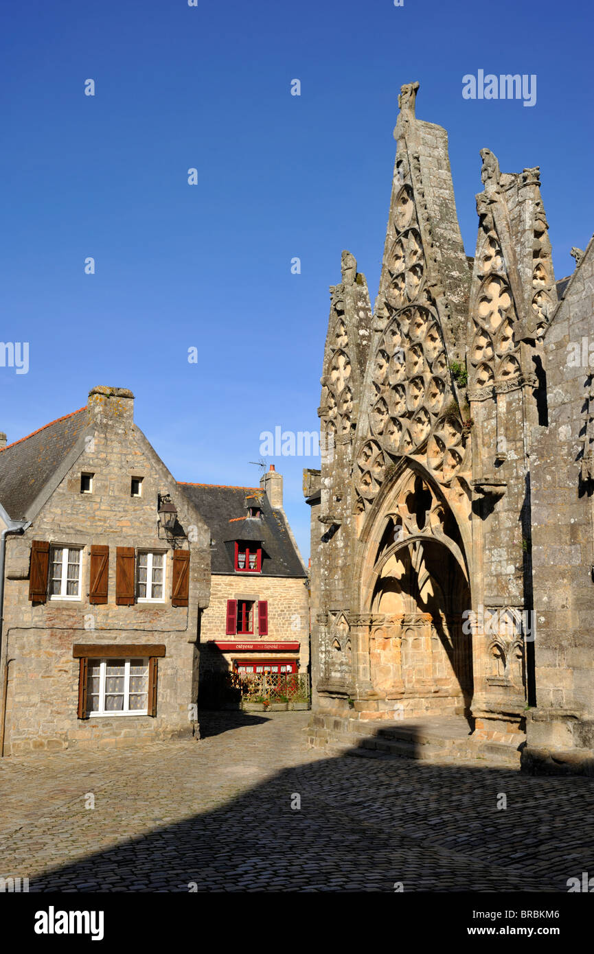 france, brittany (bretagne), finistere, pont croix, cathedral Stock Photo
