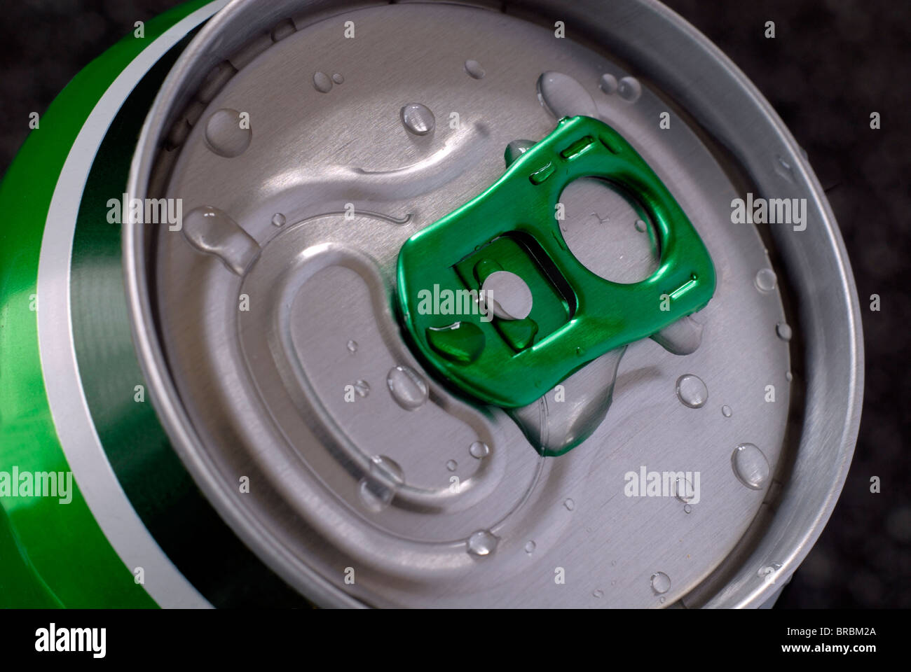 Close Up Detail Of A Ring Pull On A Metal Beer Can Stock Photo