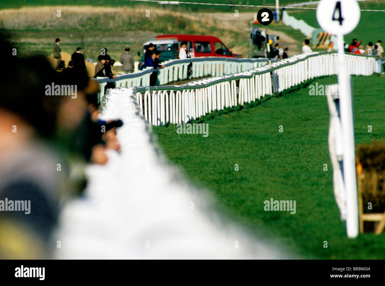 Racecourse Railing Long view of railings along edge or racecourse Stock Photo - Alamy