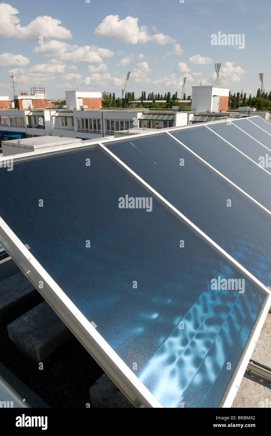 Solar cells in Brunnenviertel, Berlin, Germany Stock Photo