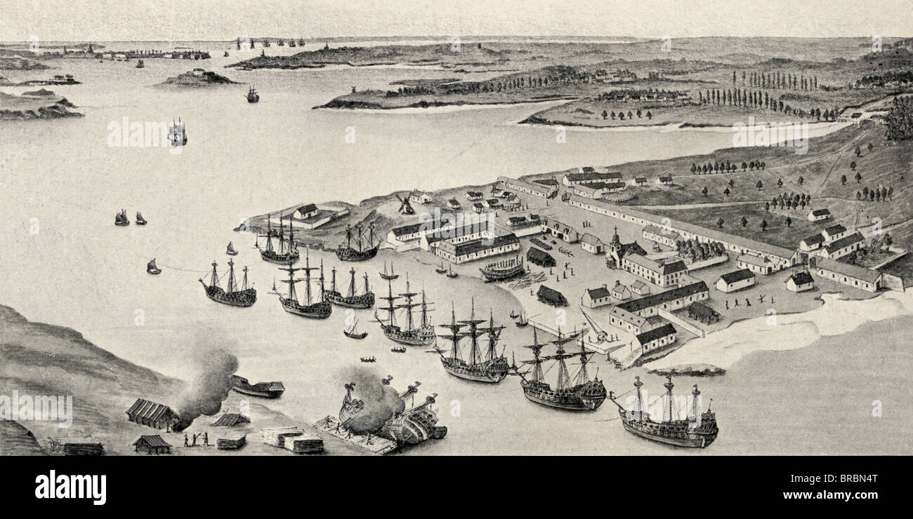 Lorient Port, Brittany, France, February 1690. Stock Photo