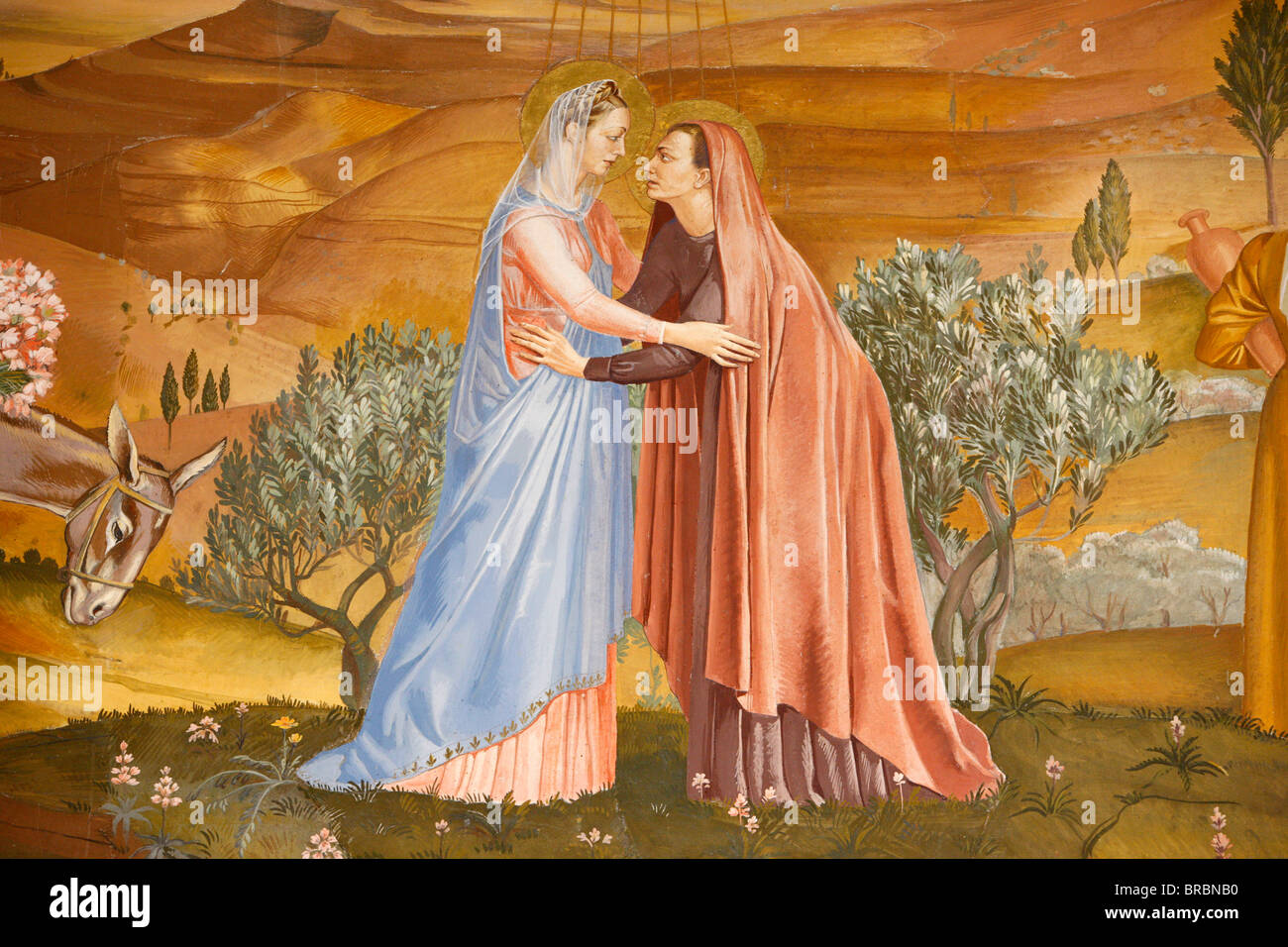 Peinture dans l'église de la Visitation à Ein Kerem : Vierge Marie