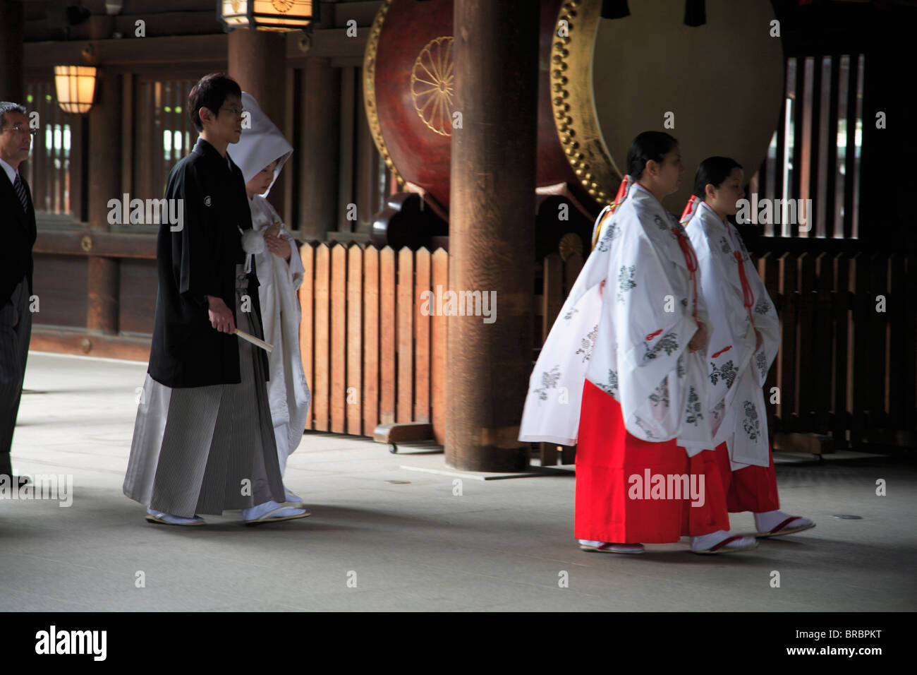 Wedding, Meiji Jingu Shrine, Shinto Shrine, Tokyo, Japan Stock Photo