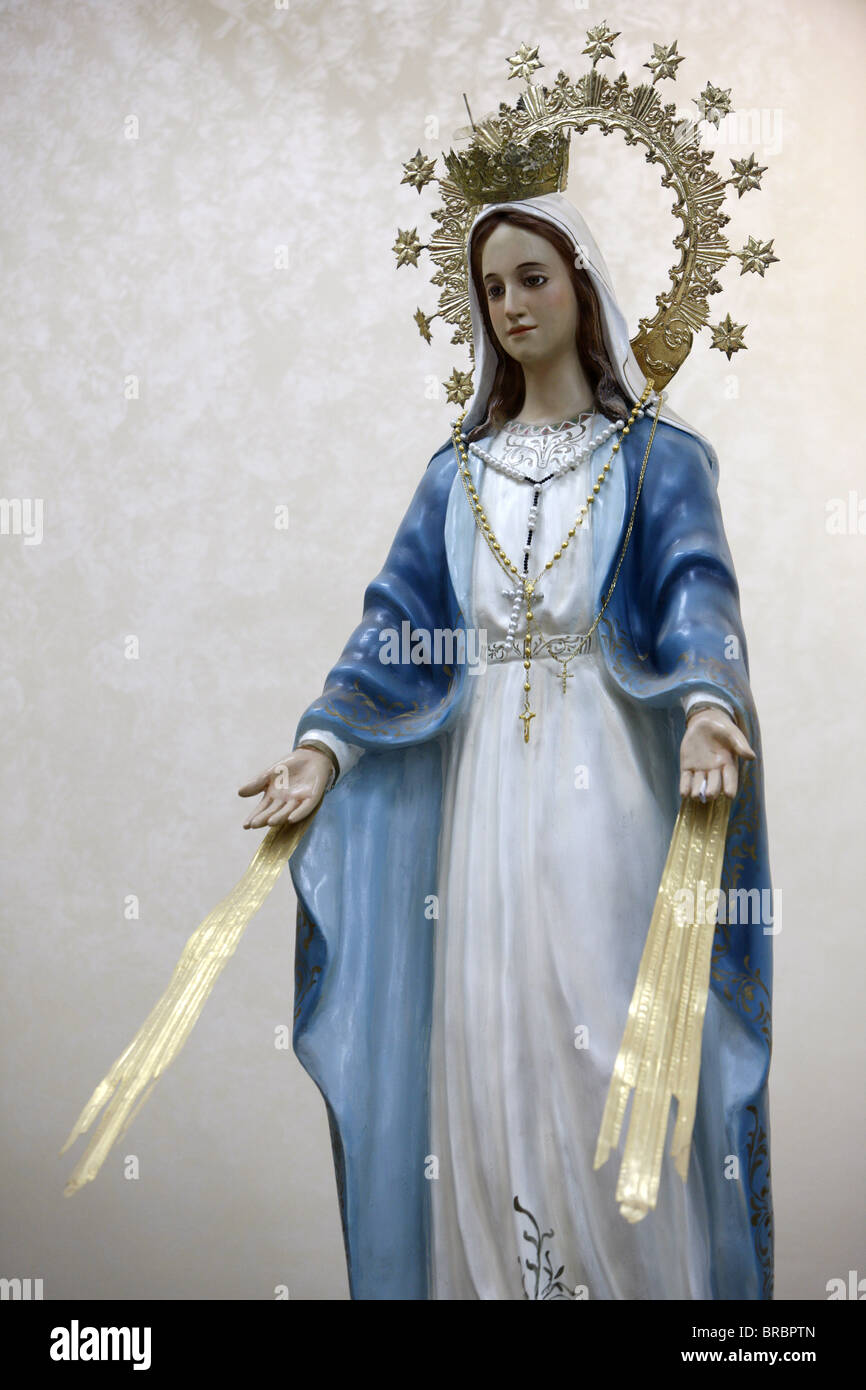 Beaming Virgin in St. Mary of Nazareth church, Sweifieh, Amman, Jordan Stock Photo